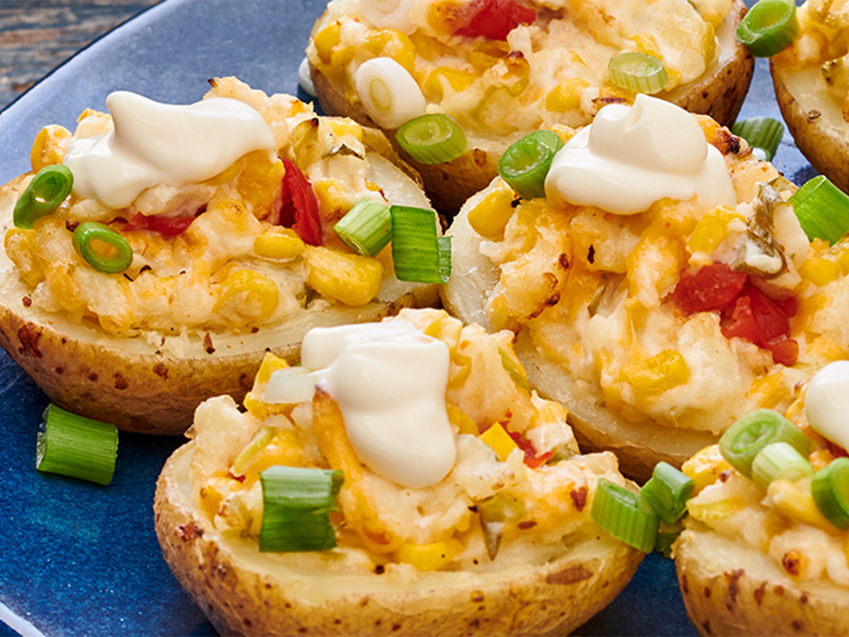 Amanda’s Sweetcorn Stuffed Potato Skins