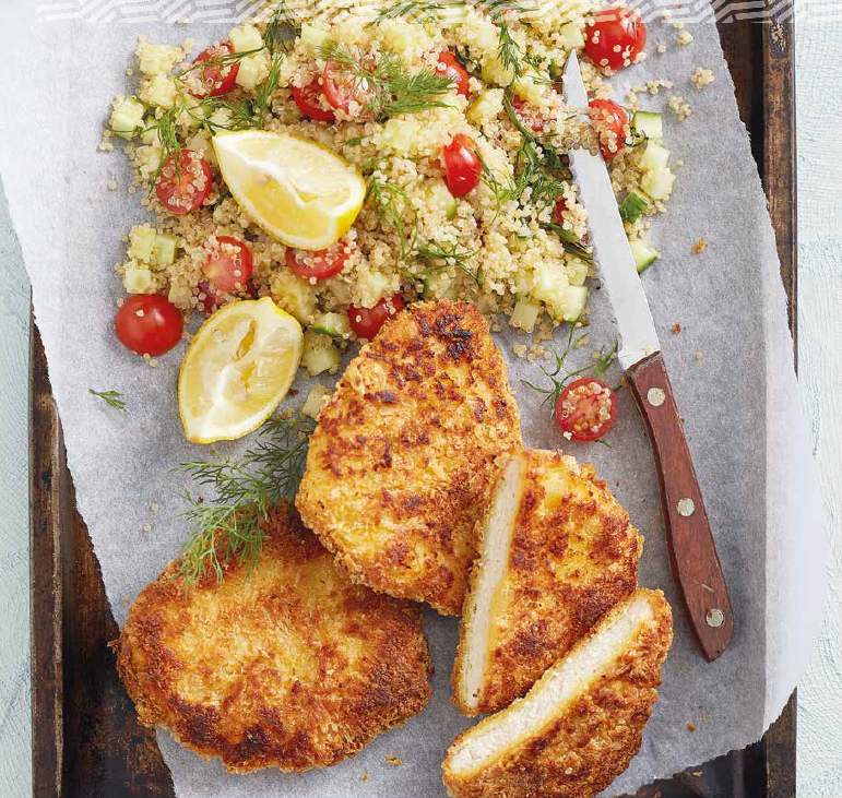 chicken schnitzel salad