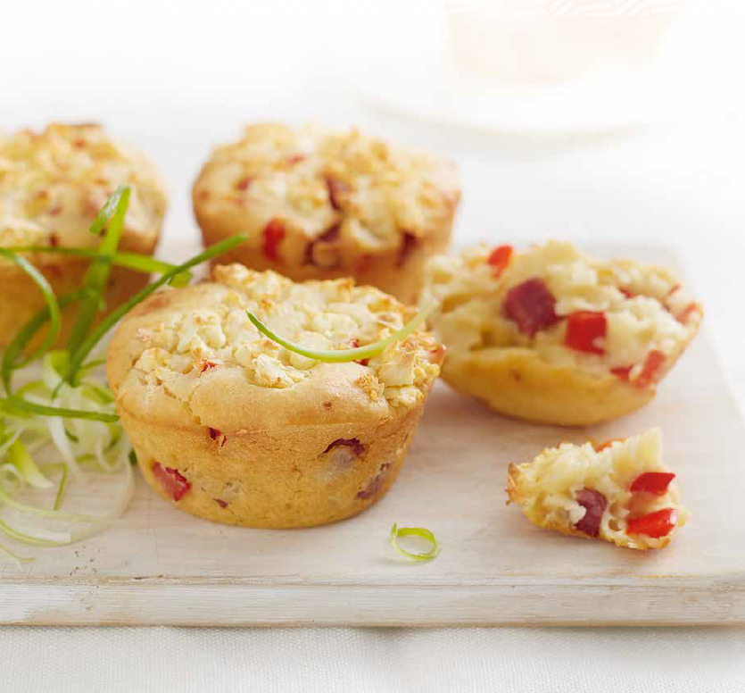 salami & feta muffins