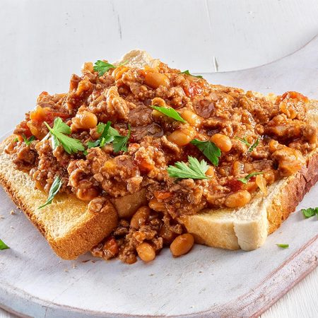 Mince and Beans on Toast